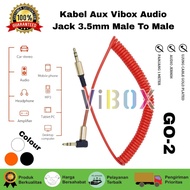 Vibox GO2 Spiral Aux 1x1 Jack 3.5mm To 3.5mm Audio Car Speaker Premium 150cm Sound Gamen Spring Cabl