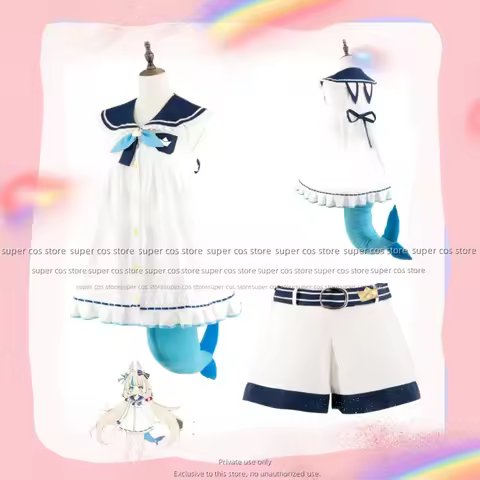 Hololive Vtuber Virtual Anchor Gawr Gura Cosplay Costume Sameko Saba Cosplay Descendants Of Atlantis