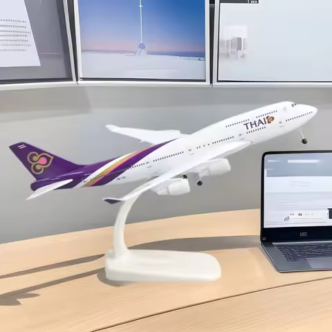 Modern Home Decoration 20cm 747 Aircraft Model Planes B747 Thai Airways Alloy Passenger Metal Scale 