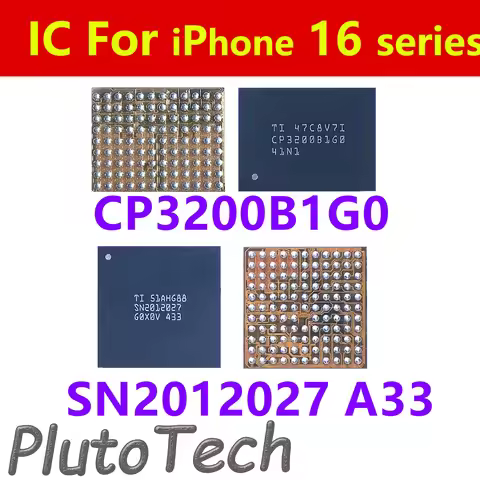 CP3200B1G0 SN2012027 A33 338S01119 338S00843 U2 USB Charging Power Baseban IC for iphone 16 Pro max 