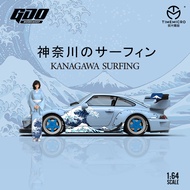 TimeMicro 1:64 RWB 993 Kanagawa Wave Custom Porsche Diecast Car Model for Collectors