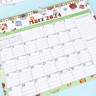 HFJ 2024-2025 Wall Calendar Monthly Desk Calendar International Holidays English Version Hanging Planner