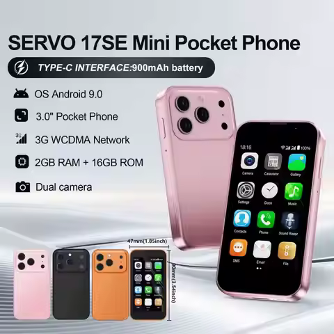 SERVO 3G WCDMA Pocket Smartphone Android System 2 SIM Standby Play Store 16GB ROM Face Unlock Wi-Fi 