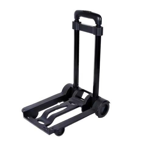 1pc Small Folding Hand Truck Dolly with 2 Wheels Folding Luggage Cart Lightweight Collapsible Trolly