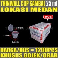 thinwall cup 25ml 35ml 60ml 100ml 150ml bulat cup sambel gjk medan - cup 25ml