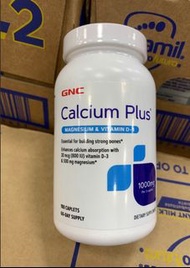 GNC Calcium Plus with Magnesium & Vitamin D 鈣片 加 鎂和維生素 D (180顆膠囊)