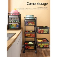 ▬☊【Clearance】NETEL Kitchen Rack Rotatable Storage Rack Corner Organizer Kitchen Trolley Cabinet Unbe