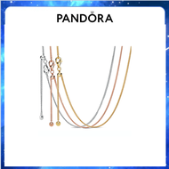 Original Rose Gold Gold silver Pandora Curb Sliding Clasp Chain Adjust Basic Necklace For Women 925 Sterling Silver Charm Necklace Fashion Jewelry