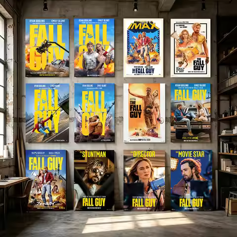 The F-Fall G-Guy Action Comedy Movie Poster R-Ryan Gosling E-Emily Blunt Canvas Painting Wall Art Li