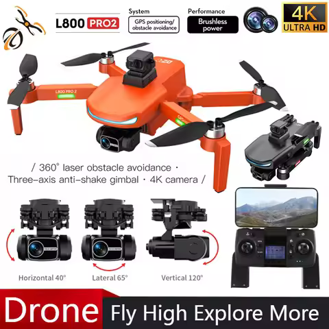 L800 PRO 2 Drone Professional 4K 3-Axis PTZ HD Dual Camera 360°Obstacle Avoidance 5G GPS WIFI Brushl