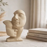 Elegant Dual Sided Human Hugging Face Figurine
