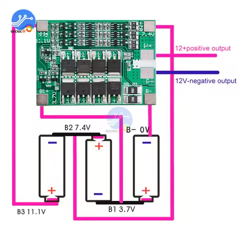 BMS 3S 40A Balancer PCM 18650 Lithium Battery Protection Board 3S BMS Li-ion Charger Charging With B