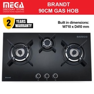 BRANDT TG1493B 86CM 3-BURNER GLASS HOB