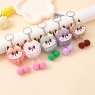 GANTUNGAN Cute Fur Cat Doll Keychain Bag Cat Keychain Accessories Decorative Keychain
