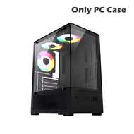 เคสคอมพิวเตอร์ Tempered Glass ATX Gaming Case รองรับพัดลม120MM  มม.พัดลม RGB (White)(Black) รับประกั