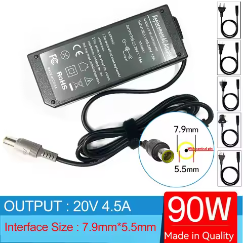 20V 4.5A 90W Laptop Ac Adapter Charger For Lenovo ThinkPad T400 T400 T410si T420 T420i T420S T430u T