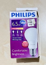 Philips 飛利浦 6.5W E27 LED 燈泡 暖白光