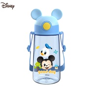 Disney Mickey Cartoon Kids Water Bottle Children Drinking Bottle With Straw Portable Student Cup