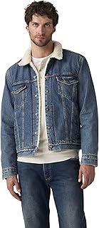 Levi's Type 3 Sherpa Trucker Men's Trucker Jacket (1-Pack), In The Morning Sherpa Trk - Blue, Small