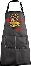 MBMSO Camp Crystal Lake Kitchen Apron Friday Scary Horror Movie Aprons for Jason-V Fans Camping Cook
