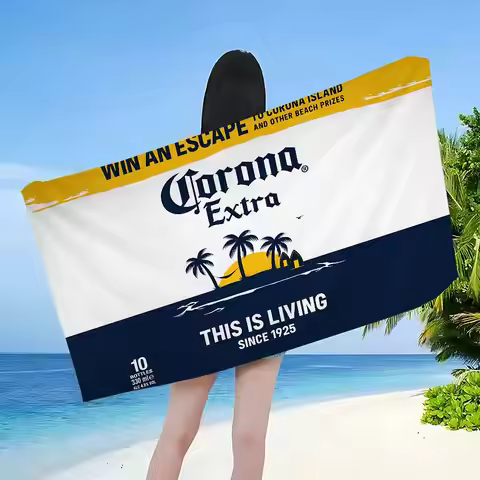 C-Corona E-Extra Beer Microfiber Blanket Quick Drying Beach Towels Oversized Printing Super Absorben