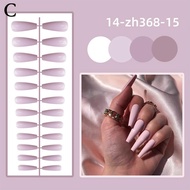 Detachable Solid Color Fake Nails Long Trapezoidal Fake Nails Nail Art Women's Wearable U5w4