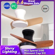 【Shrry Lighting】24" 32" Ceiling Fan With Light DC Motor Mini Ceiling Fan inBedroom LED Ceiling Light