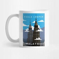 Glass Mug | GIFT | Hampers | Kuala mud Malaysia Retro travel poster Malaysia Mug