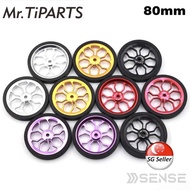 Mr. TiPARTS 80mm Ezwheel for Brompton Pikes 3Sixty Aceoffix Camp Royale Trifold Easywheel Folding Bike Easy Whee