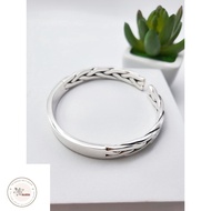 SILVERA Twist braided S999 heavy weight sterling silver male open domineering personality solid silv
