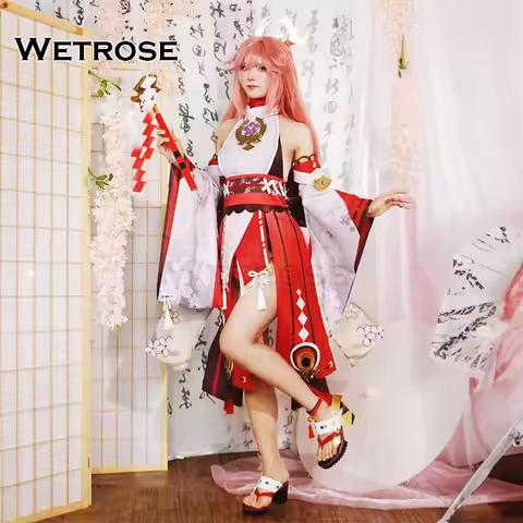【Wetrose】In Stock Yae Miko SSR Cosplay Costume Genshin Impact Яэ Мико Halloween Guji Fox Kitsune Gir