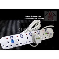 13 Amp 5 Gang 1.8m Extension Cord Trailing Socket Extension Plug Socket SIRIM