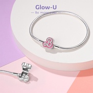 Silver Own Design Style Barbie Pink Series Basic Style Bracelet Pandora Style Plated 925 Silver DIY 