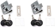 2Pcs Glass Cabinet Lock for IKEA with 2 Keys Glass Window Lock Single Swing Glass Cabinet Showcase Door Lock Chrome Plated