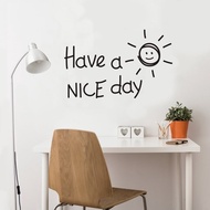 STC001 Motivational Stickers, Glass Wall Wallpaper, Quote Have A Nice DAY Wall Sticker