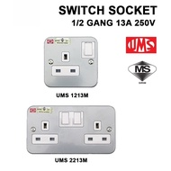 UMS 2213M / 1213M METAL CLAD (13A) 1 GANG 2 GANG SWITCHED SOCKET