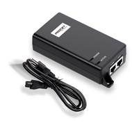 Procet Single Port Active Gigabit PoE Plus Power Injector 802.3af 802.3at 55Vdc 30W for Most Surveil