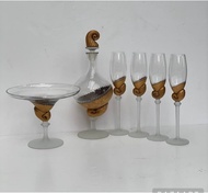 水晶餐具套裝 6件套|手工吹製水晶玻璃杯、醒酒器和花瓶