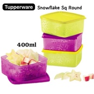 .8601f  Tupperware Snowflake Square Round 400ml (1pc)/ Square Round / Tware Keeper Snack Box 400ml -