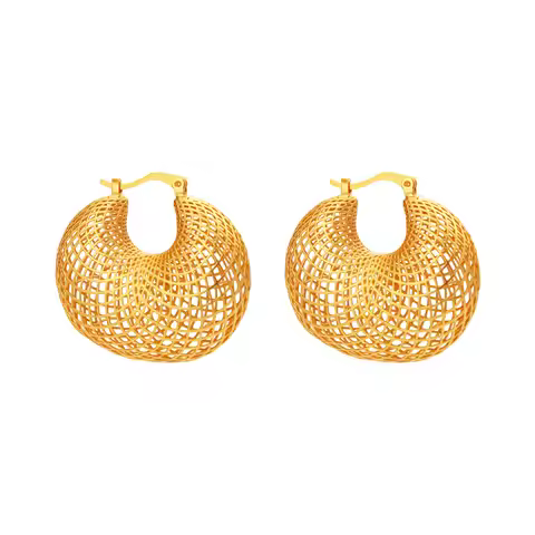 IVOG Orchid Earrings IVOG Hollow Out Orchid Shape Clip Earrings For Women Brass Earrings Parties And