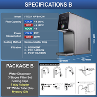 I-TECH Instant Hot Normal Cold Tankless Water Purifier Countertop Touchscreen UV Tabletop Water Disp