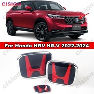 1Pc Black Red 3D Honda Emblem Front Rear Steering Wheel Logo Frame Panel Cover Trim Badge Acrylic PM