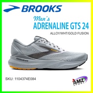 💥NEW💥 BROOKS MEN'S ADRENALINE GTS 24  (110437 4E 084) RUNNING SHOE 4E CUTTING (ALLOY/WHT/GOLD FUSION