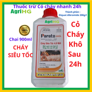 Thuốc trừ cỏ cháy NHANH 24h PARATO 200SL- CHÁY SIÊU TỐC 4.0 MỚI chai vuông Chai 900ml hoạt chất Diqu
