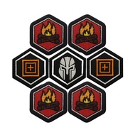 Outdoor Bag Accessories Bonfire Hexagonal Outdoor Camping Fire Badge Embroidery Velcro Morale Badge 