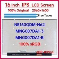 16" Laptop LCD Screen NE160QDM N62 NE160QDM-N62 MNG007DA1-3 MNG007DA1-B Display Matrix Panel Replace