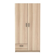 [จัดส่งพร้อมประกอบ] HomePro ตู้เสื้อผ้า 2 บานเปิด FURDINI GREATE 90 ซม. สีไวท์โอ๊ค