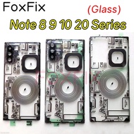 Glass Back Cover For Samsung Galaxy Note 8 9 10 Plus 20 Ultra Battery Cover Panel Rear Housing Case 