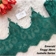🔥BORDERLACE EMERALD/HIJAU TERMURAH🔥EKSKLUSIF TERMURAH SESUAI UNTUK RENDA BAJU NIKAH TUNANG VEIL DRES