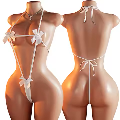 Rope lingerie for adult woman Erotic apparel mini bra one piece thong lust lingerie bikini bodysuit 
